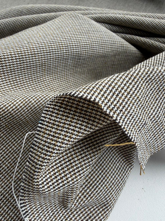 DANTE 040  cotton/linnen houndstooth olive