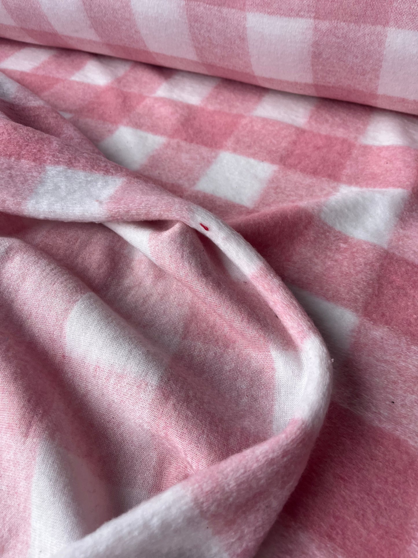 LISA 002 baby pink/Hite checkered heavy boiled wool