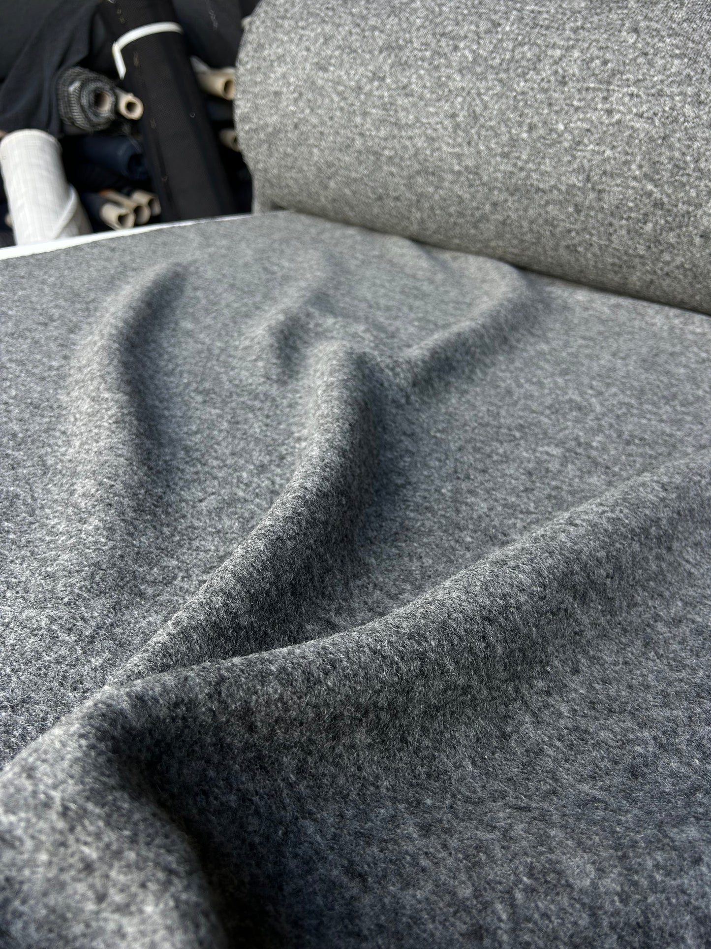 LISA 067 dark grey heavy boiled wool