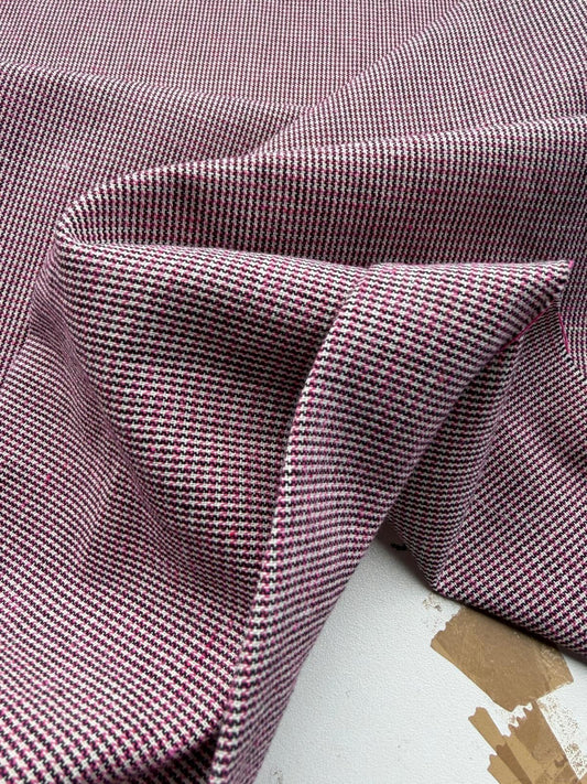 DANTE 043 cotton/linnen houndstooth pink