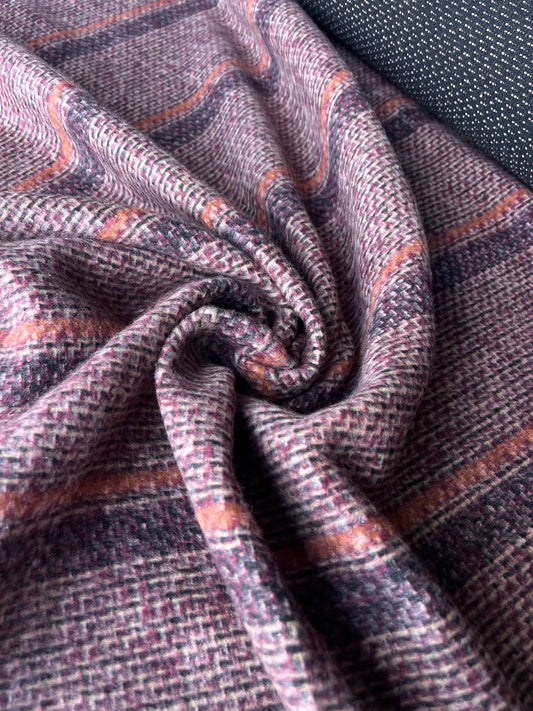 LISA 056  pink orange check  cotton double face