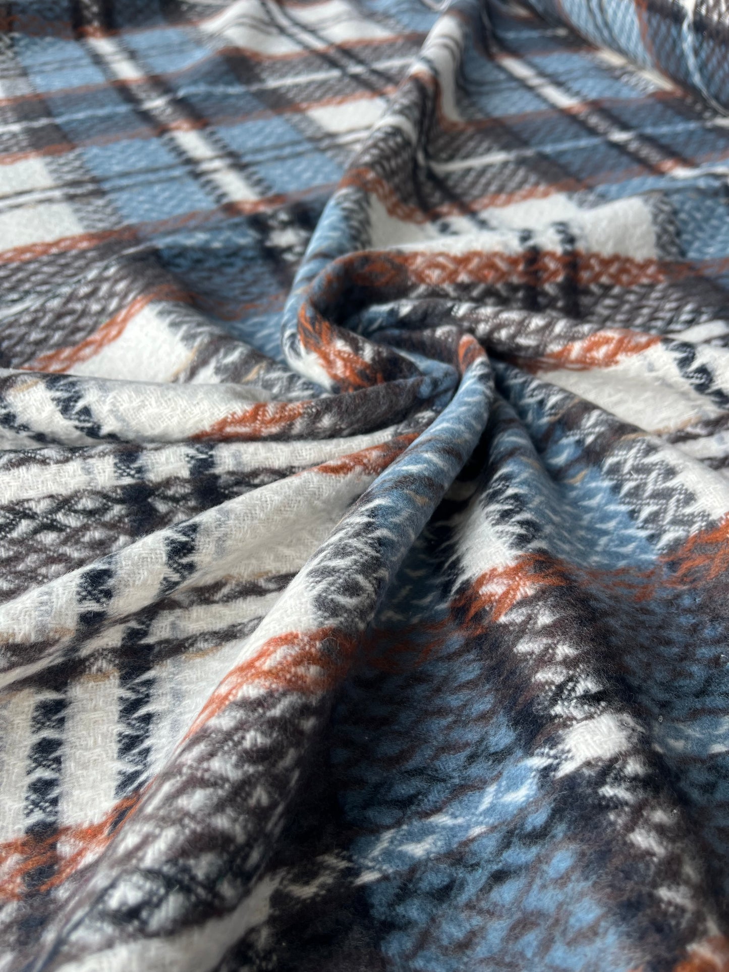 LISA 048 blue/brown/ecru checkered heavy cotton