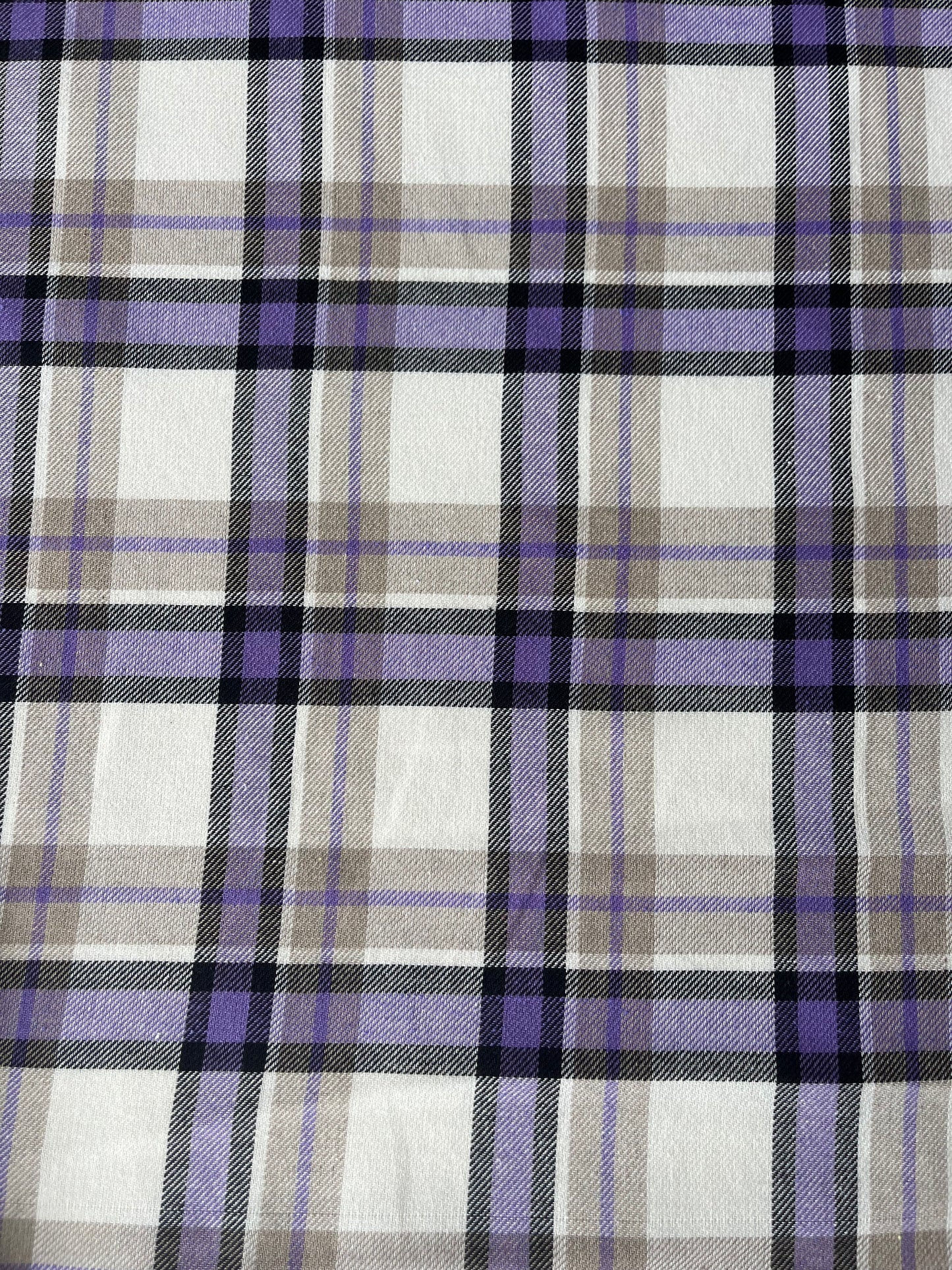 LISA 008 purple/ecru check cotton