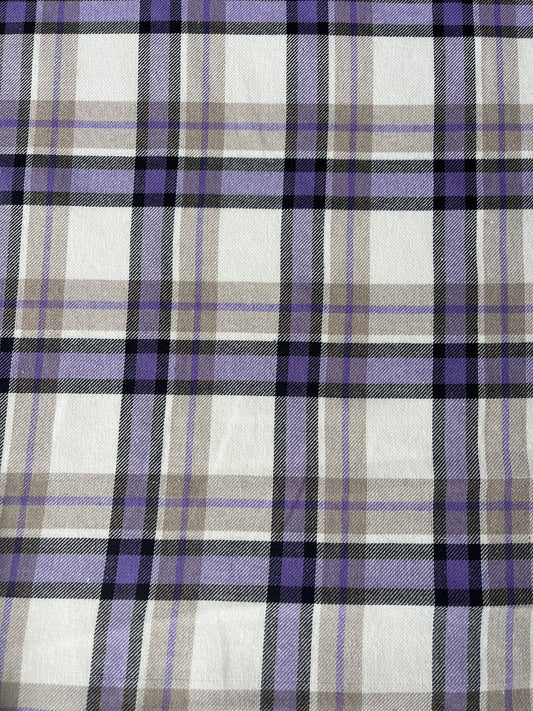 LISA 008 purple/ecru check cotton