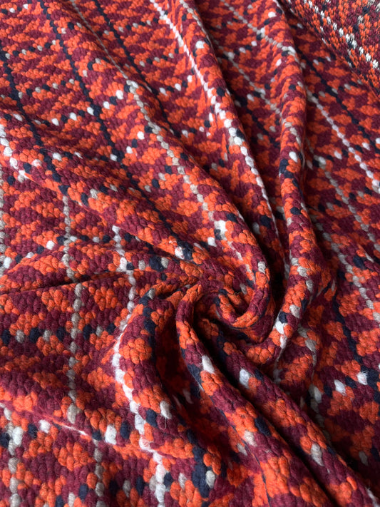 LISA 059  boiled wool with small bouclette orange/red small design