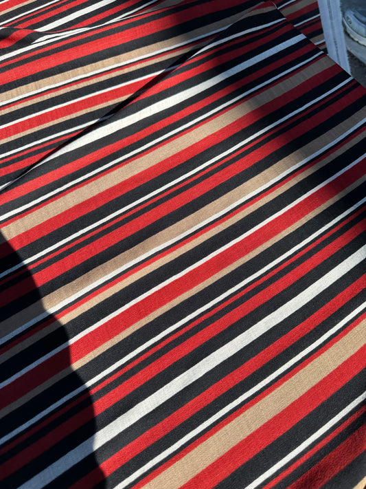 C02 Charlotte 012 Wool Printed Horizontal Stripes
