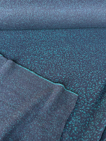 PC LISA 016 boiled wool navy with mini bouclette dark emerald
