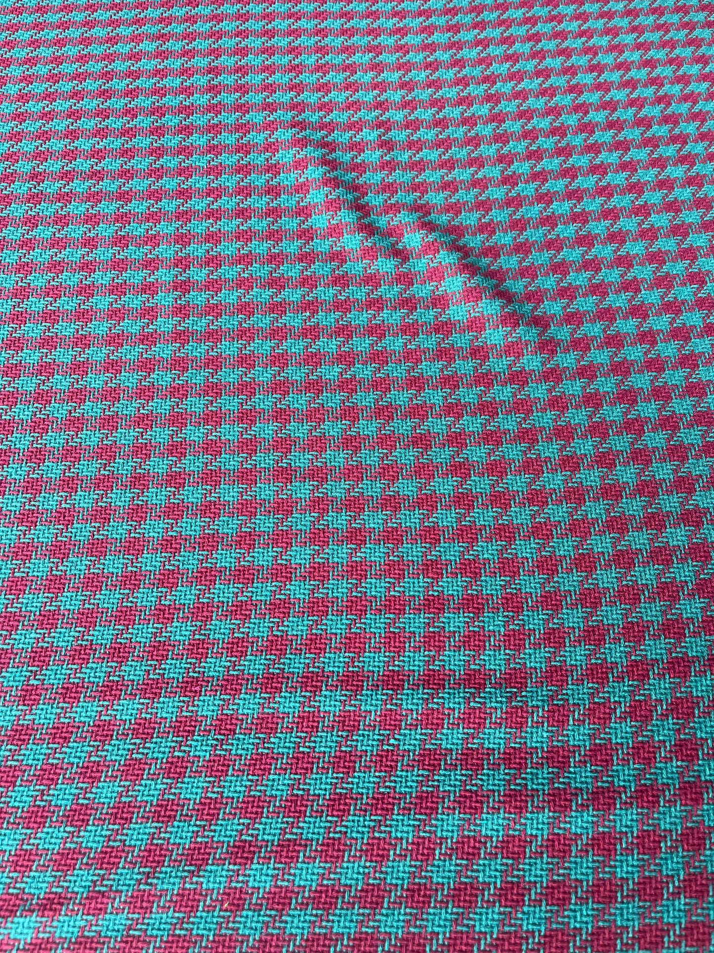 LISA 014 dark emerald/raspberry  checkered heavy cotton tweed Ch*nel style