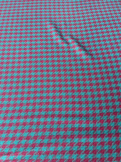 LISA 014 dark emerald/raspberry  checkered heavy cotton tweed Ch*nel style