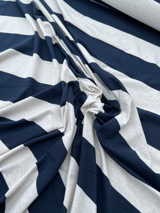 Fiona 015 slub jersey stripes ecru/navy