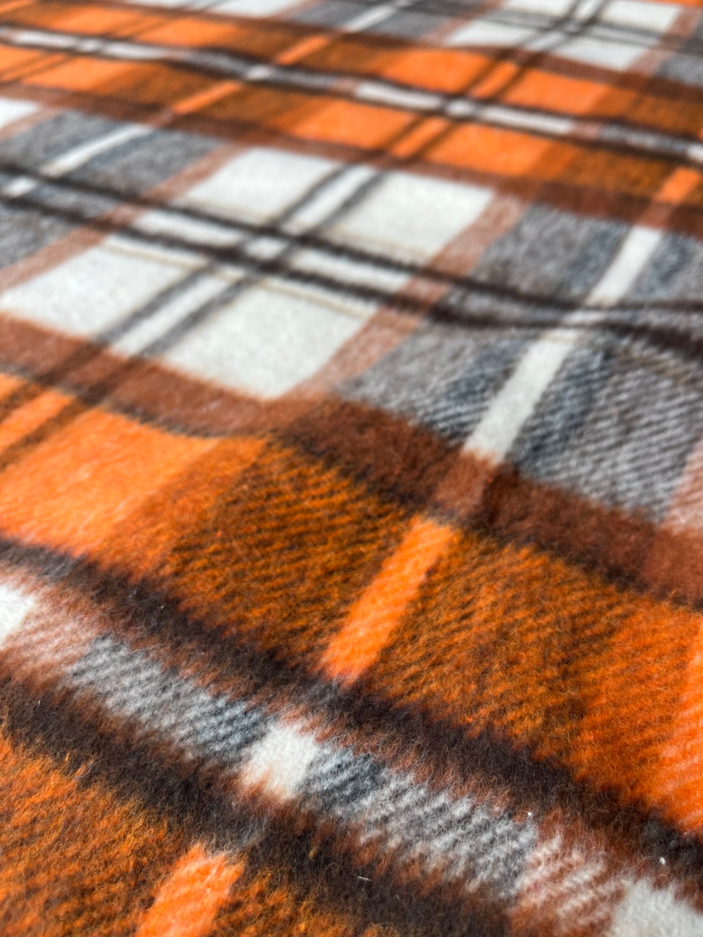 LISA 089 orange /brown/ecru checkered heavy cotton