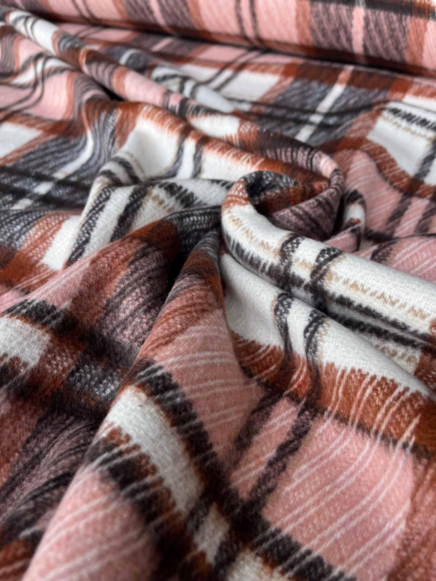 LISA 054 orange/pink/ecru checkered heavy cotton