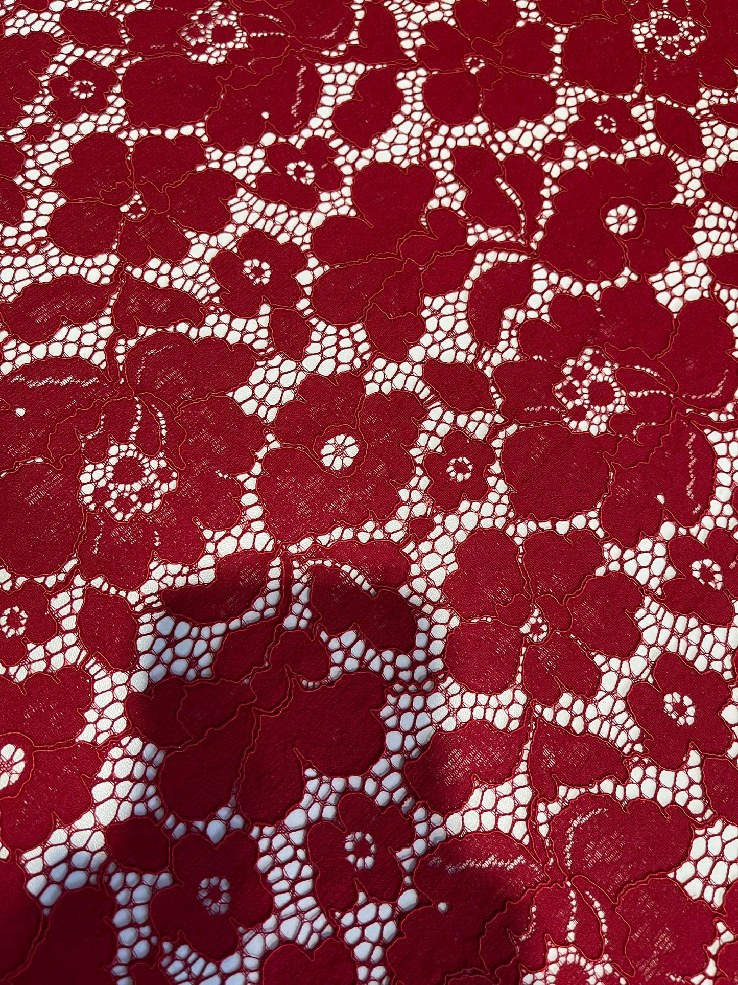 HIT 097 COTTON LACE double border  RED