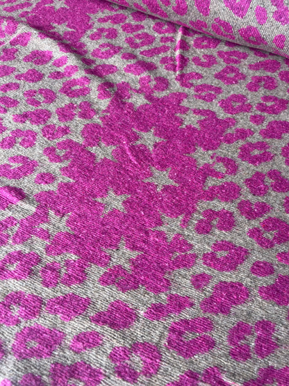 PC LISA 012 sand/fuschia  animalier heavy boiled wool