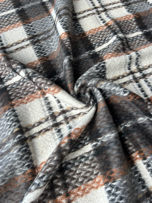 LISA 072 orange/brown/ecru checkered heavy cotton