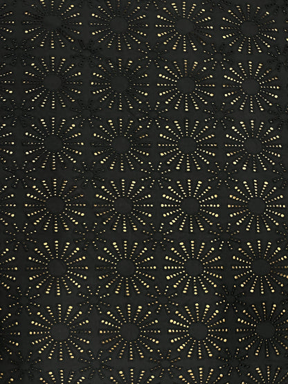 Enrique 020  broderie anglaise flower design black