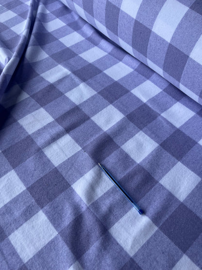 LISA 001 lilac/white checkered heavy cotton flannel