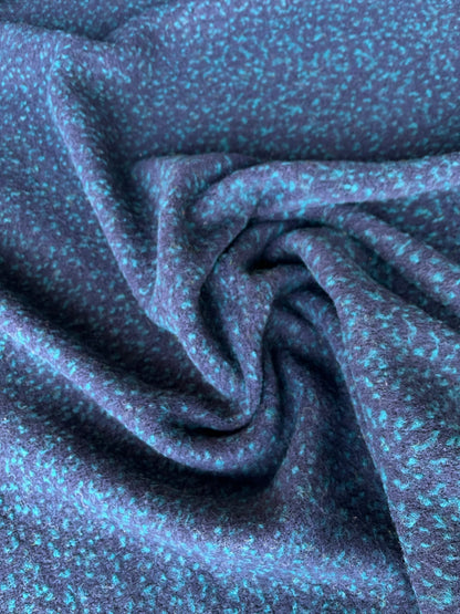 PC LISA 016 boiled wool navy with mini bouclette dark emerald