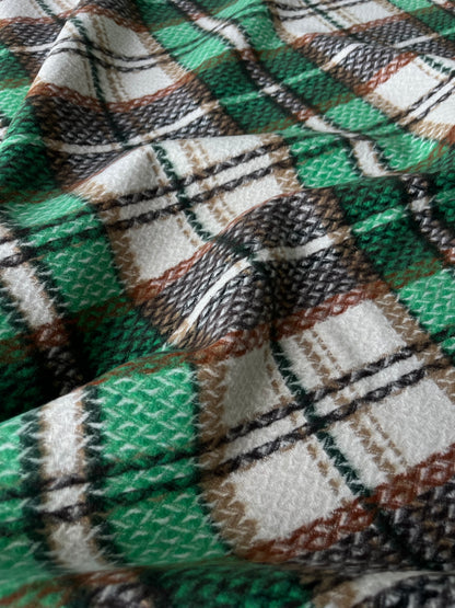 LISA 039 Green/brown/ecru checkered heavy cotton