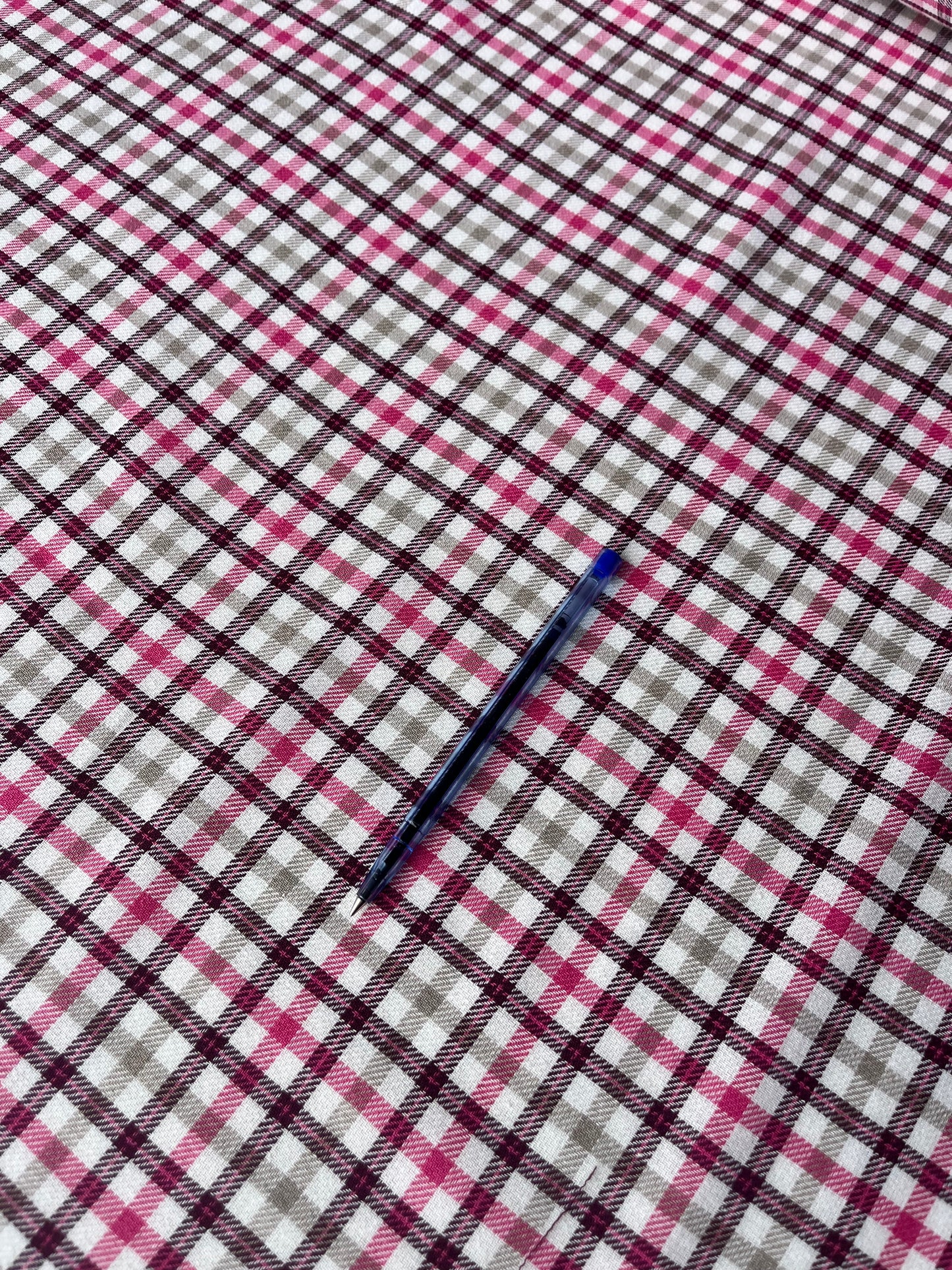LISA 009 pink/purple/ecru check cotton