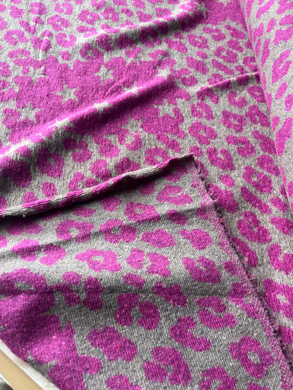 PC LISA 012 sand/fuschia  animalier heavy boiled wool
