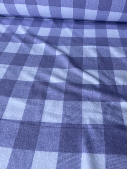 LISA 001 lilac/white checkered heavy cotton flannel