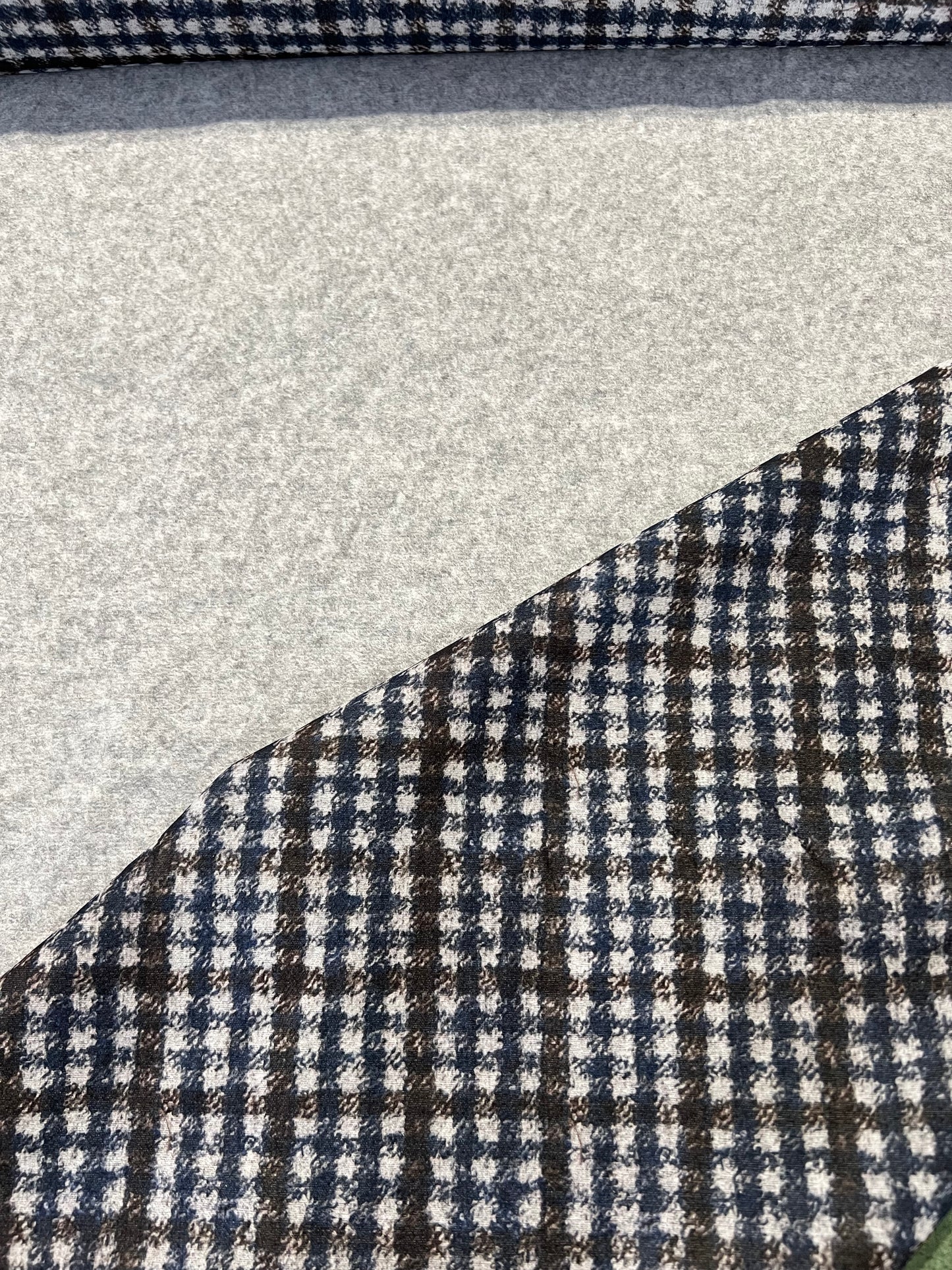Flip side 029 blue brown greycheck double face grey