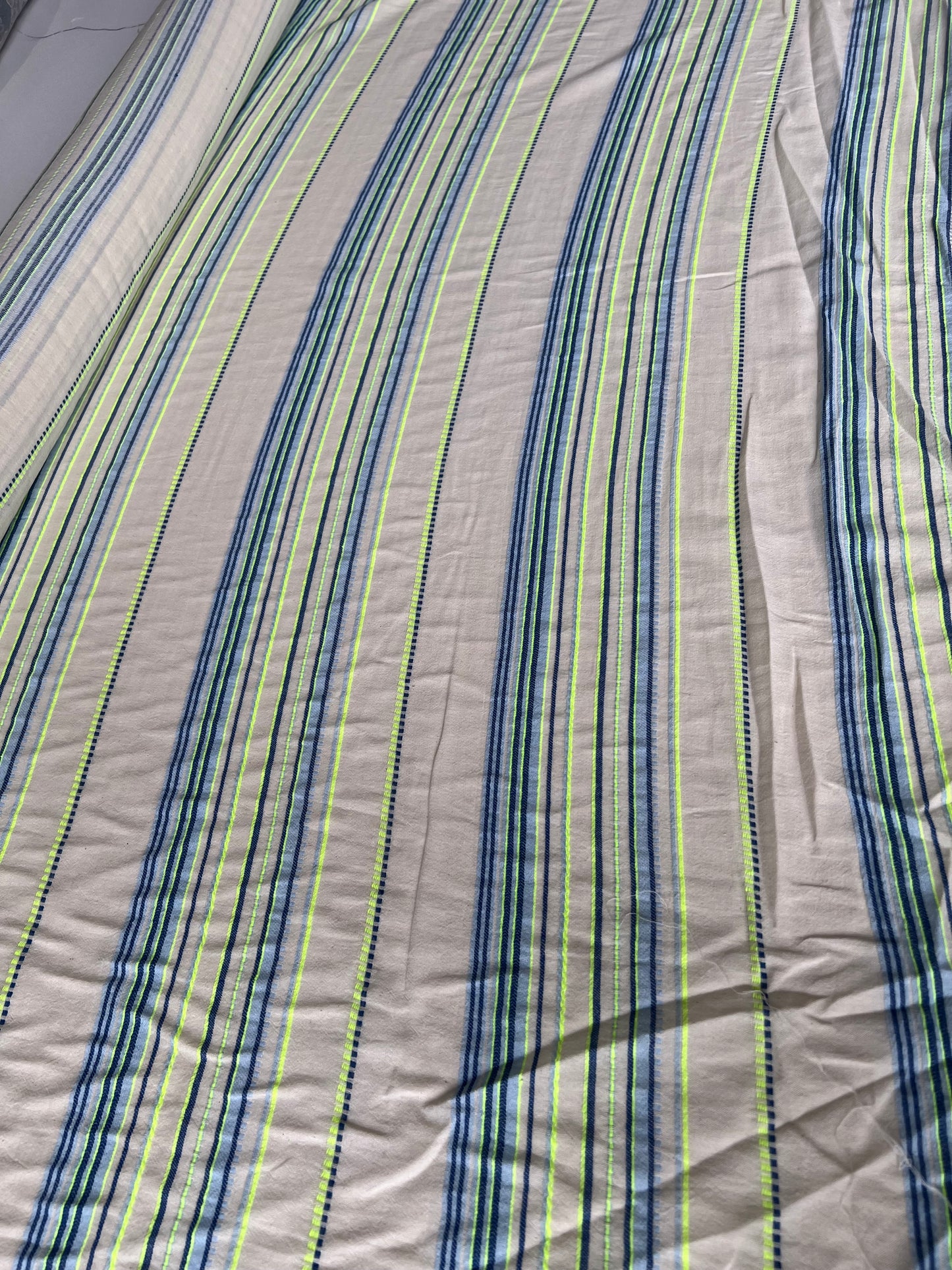 Wallet on diet 021 cotton écru withfluo stripes