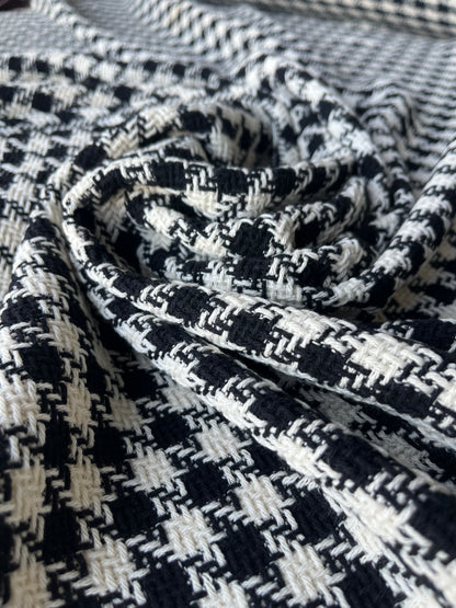 LISA 028 black/white checkered heavy cotton tweed Ch*nel style