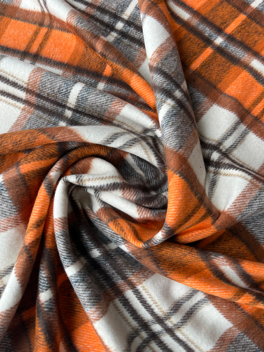 LISA 089 orange /brown/ecru checkered heavy cotton