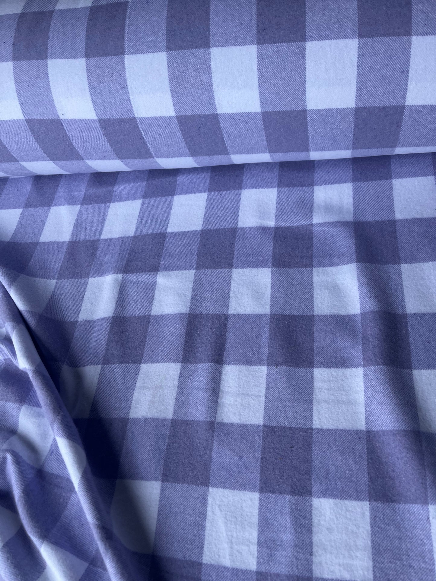 LISA 001 lilac/white checkered heavy cotton flannel