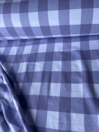 LISA 001 lilac/white checkered heavy cotton flannel