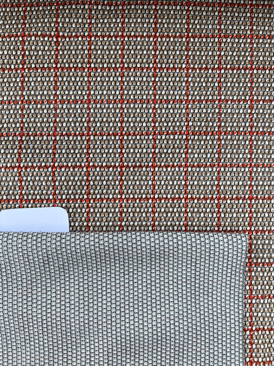 Gustave 003 Jersey piqué orange/beige check