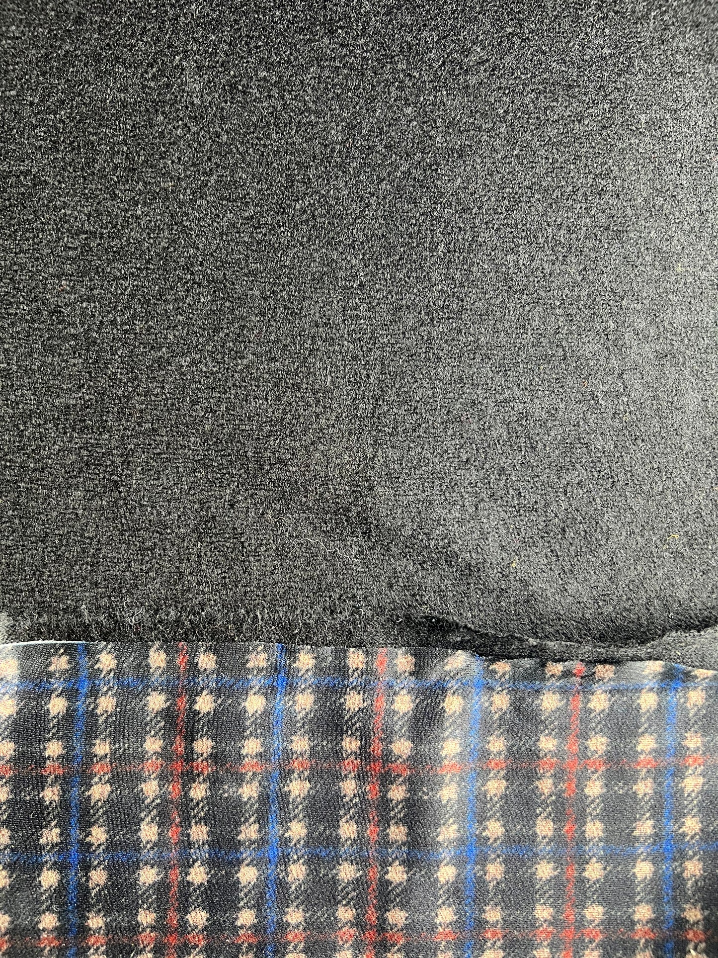 Flip side 006 blue red beige check double face black