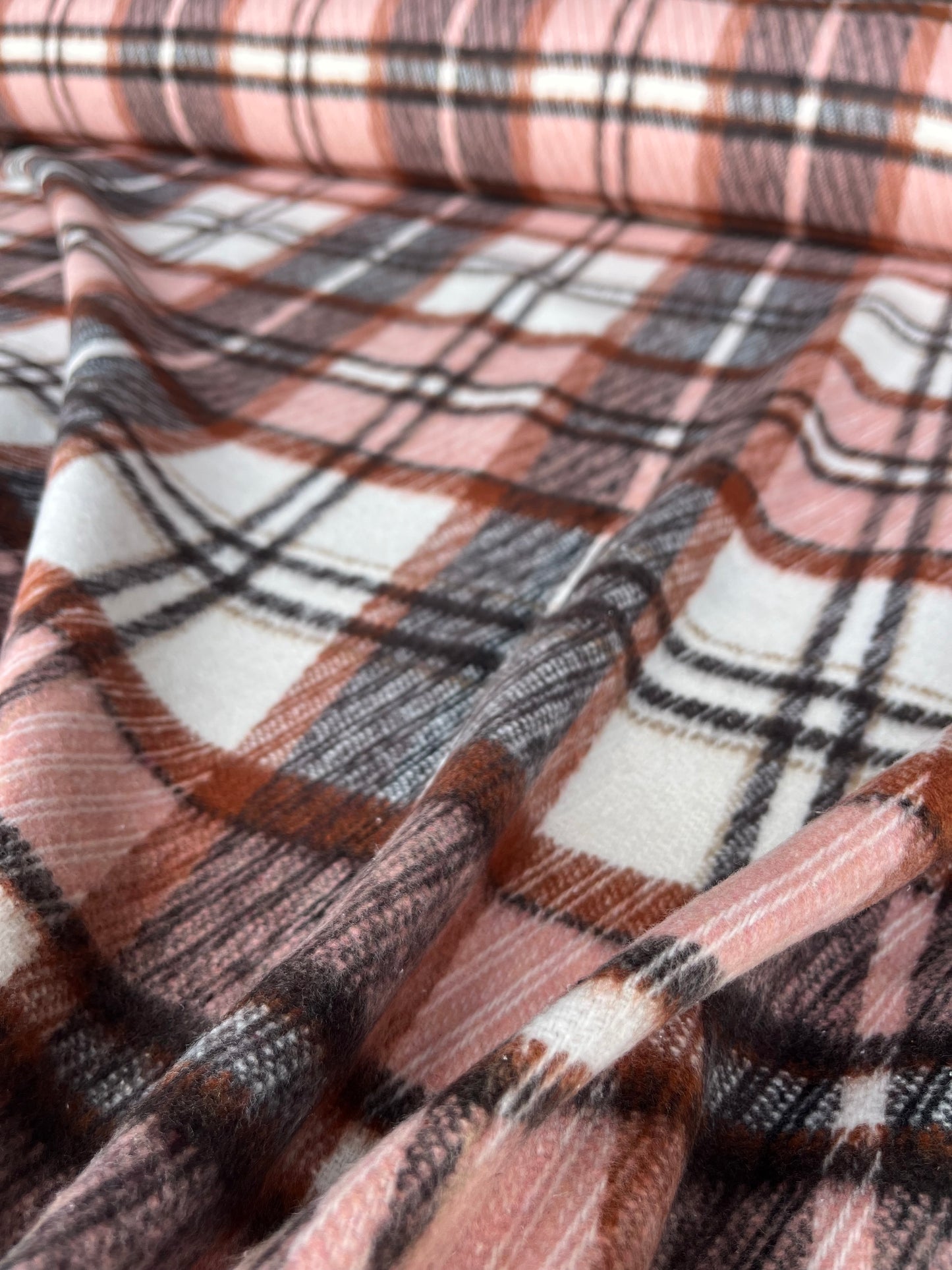 LISA 054 orange/pink/ecru checkered heavy cotton