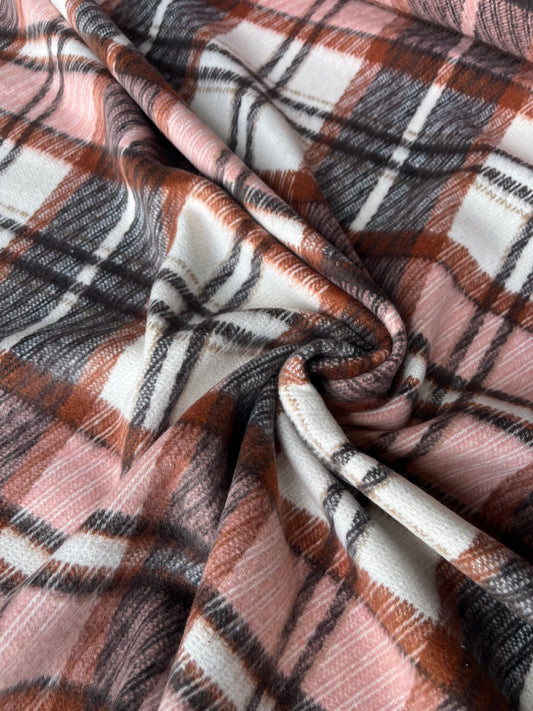 LISA 054 orange/pink/ecru checkered heavy cotton