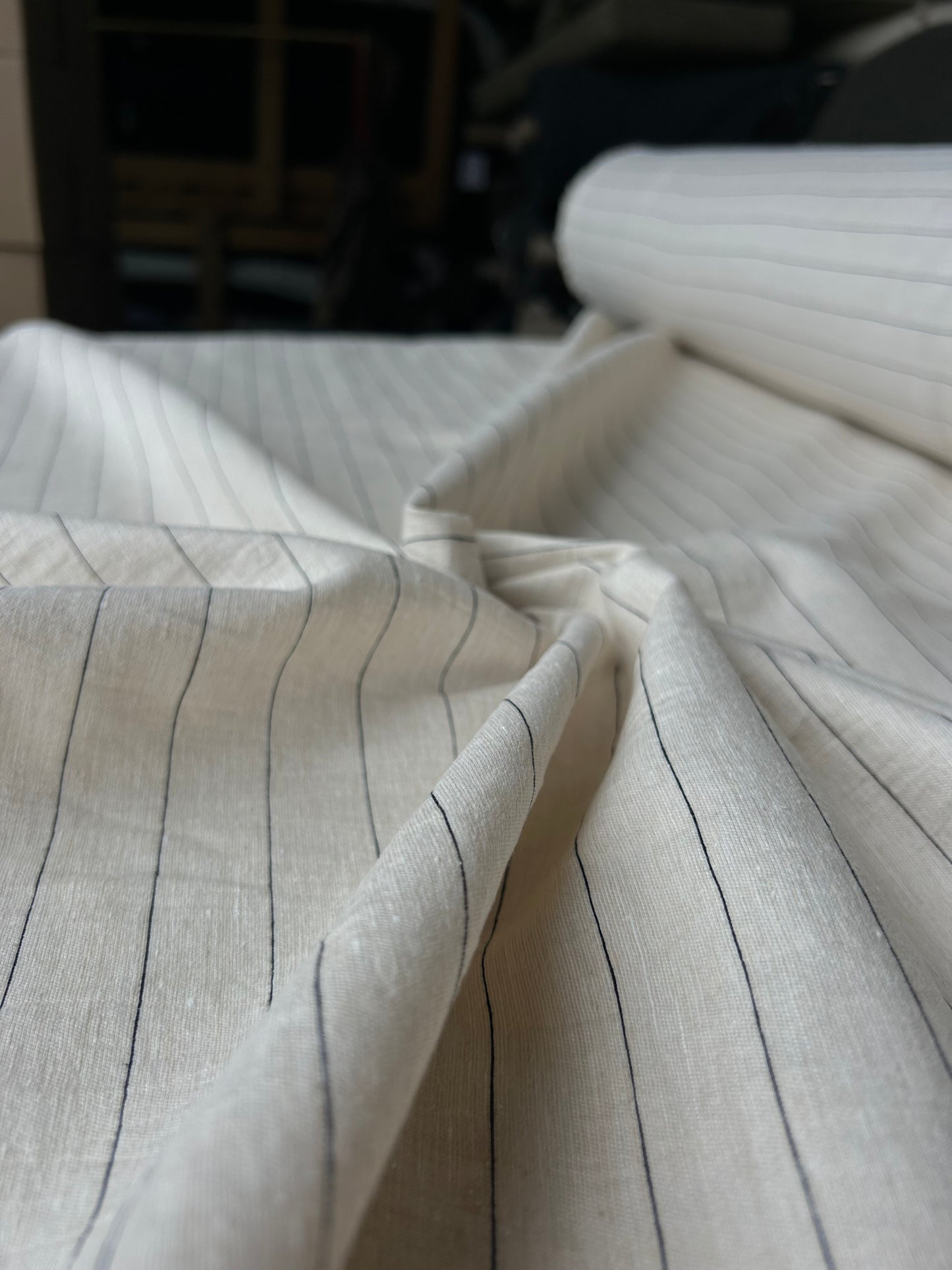LISA 087 ecru striped cotton