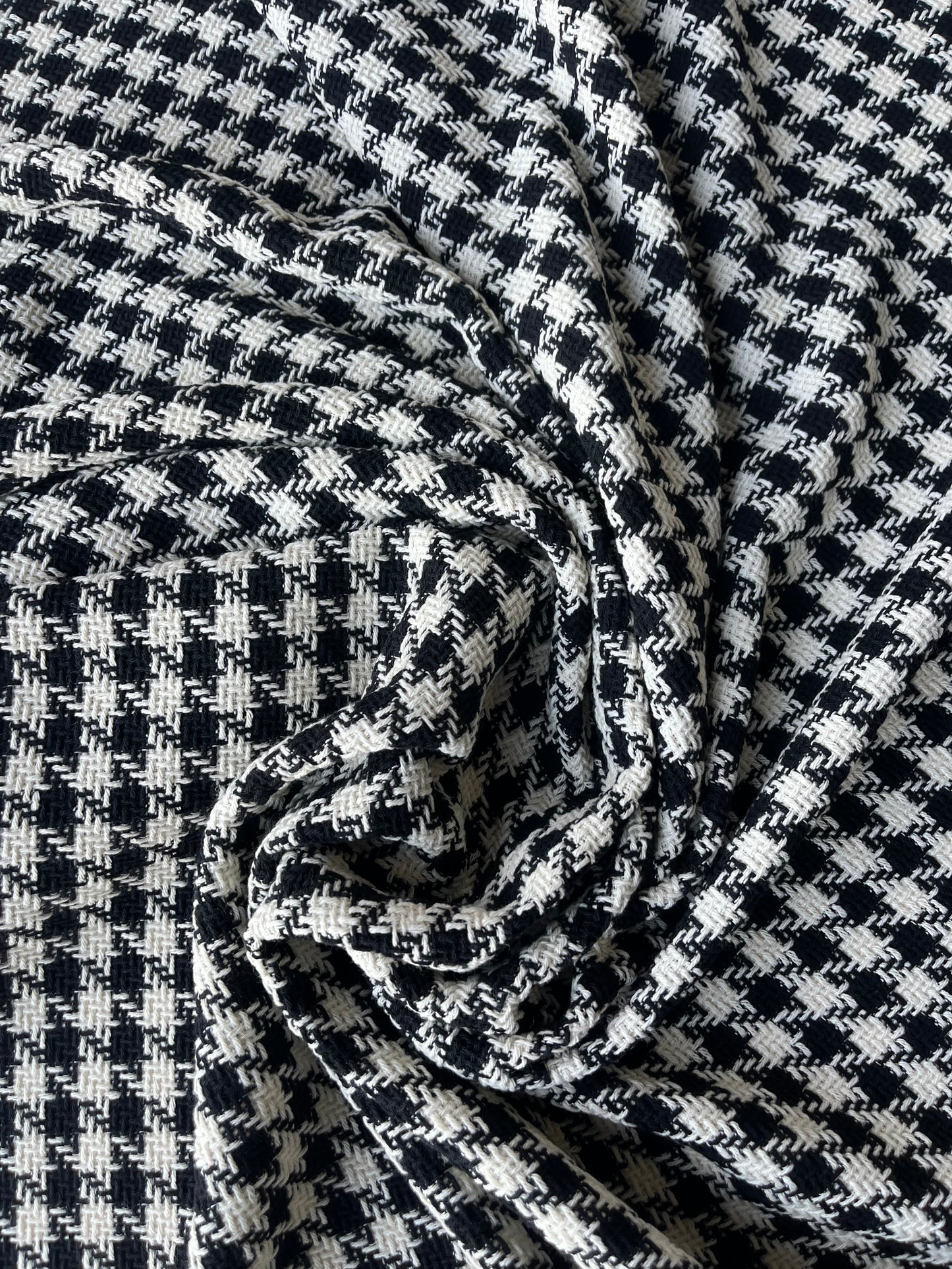 LISA 028 black/white checkered heavy cotton tweed Ch*nel style