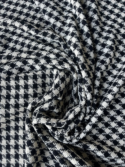 LISA 028 black/white checkered heavy cotton tweed Ch*nel style