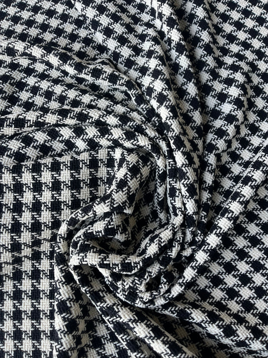 LISA 028 black/white checkered heavy cotton tweed Ch*nel style