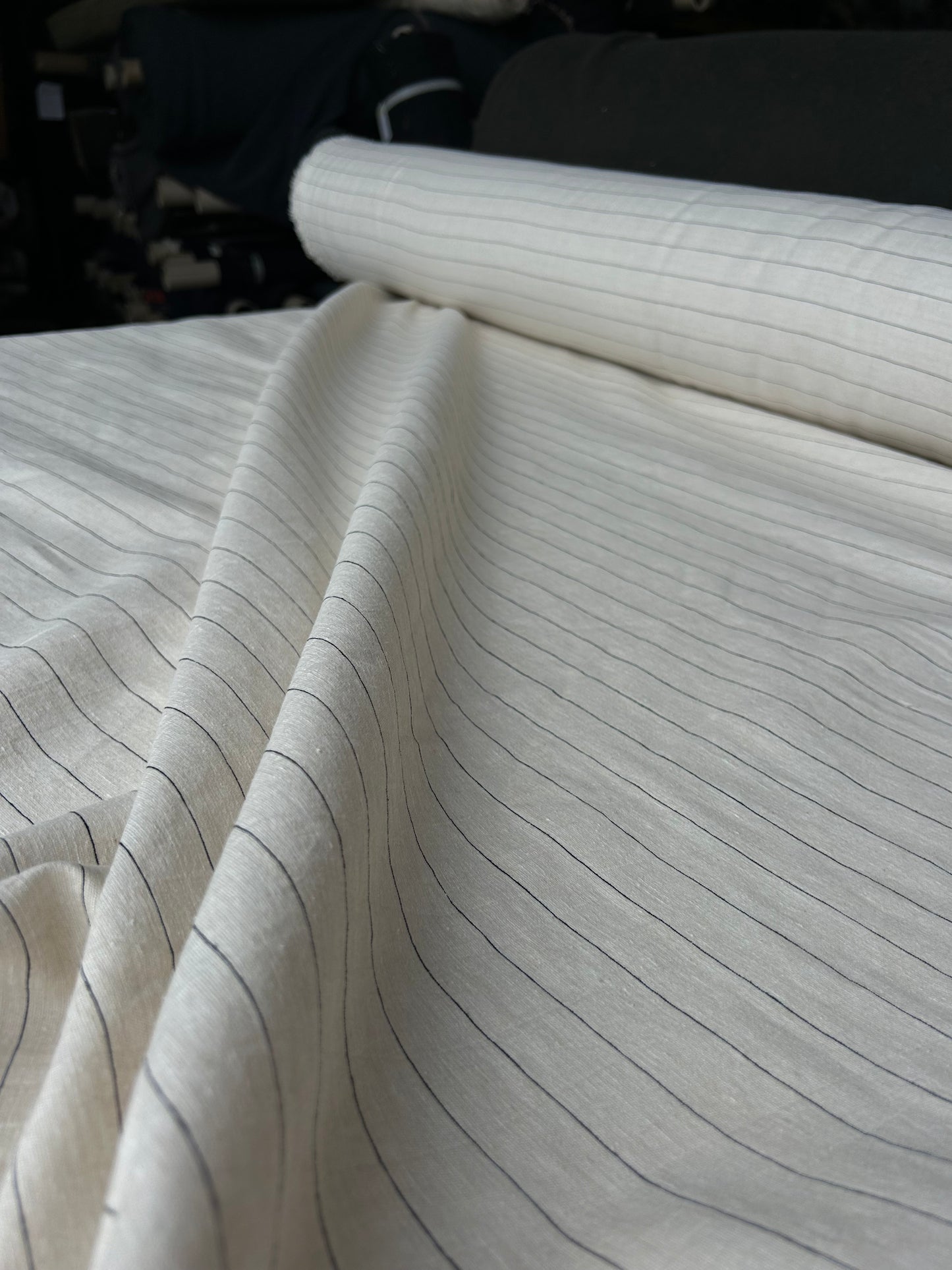 LISA 087 ecru striped cotton