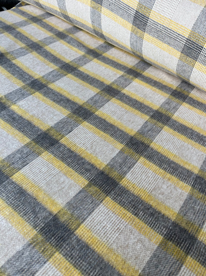 LISA 046 grey/yellow/ecru checkered heavy cotton