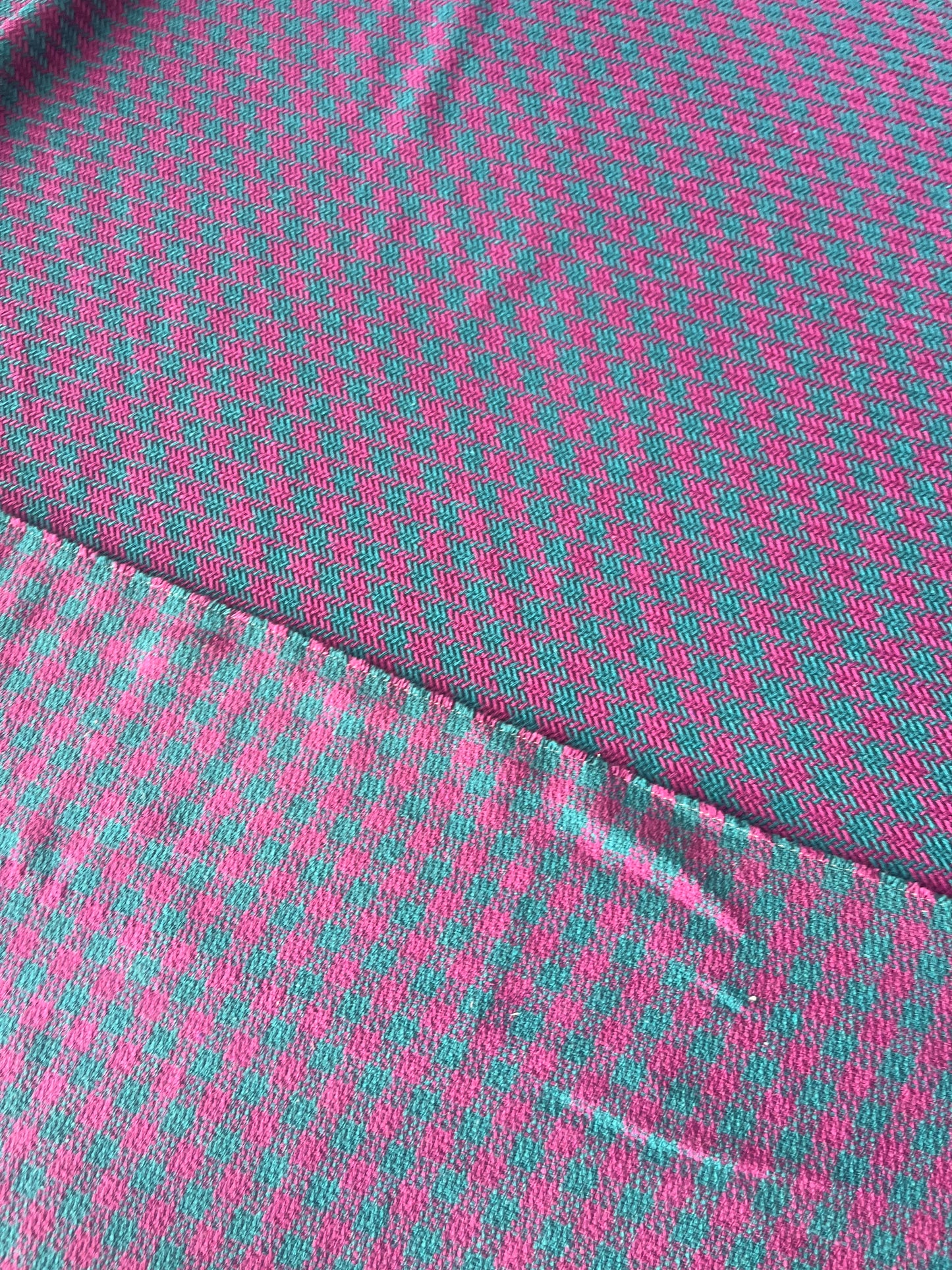 LISA 015 emerald/fuschia  checkered heavy cotton tweed Ch*nel style