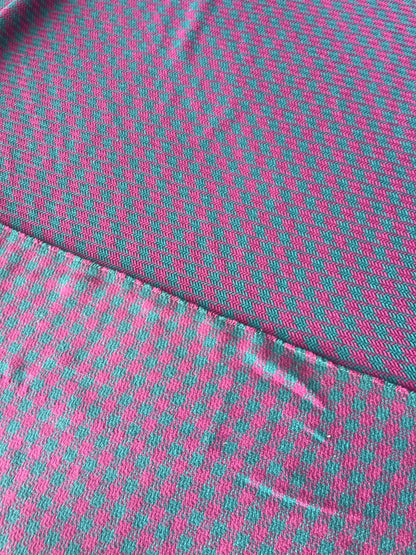 LISA 015 emerald/fuschia  checkered heavy cotton tweed Ch*nel style