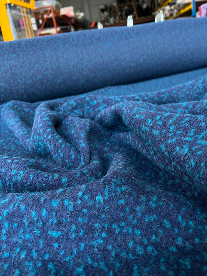 PC LISA 016 boiled wool navy with mini bouclette dark emerald