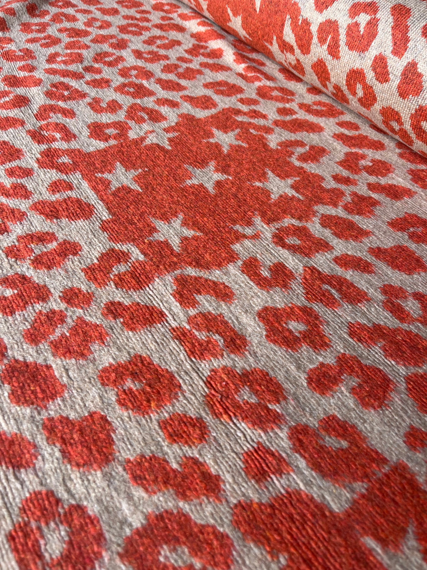LISA 52 sand/orange animalier heavy boiled wool