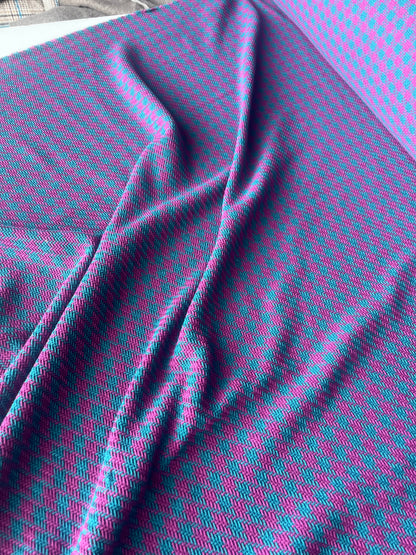 LISA 015 emerald/fuschia  checkered heavy cotton tweed Ch*nel style