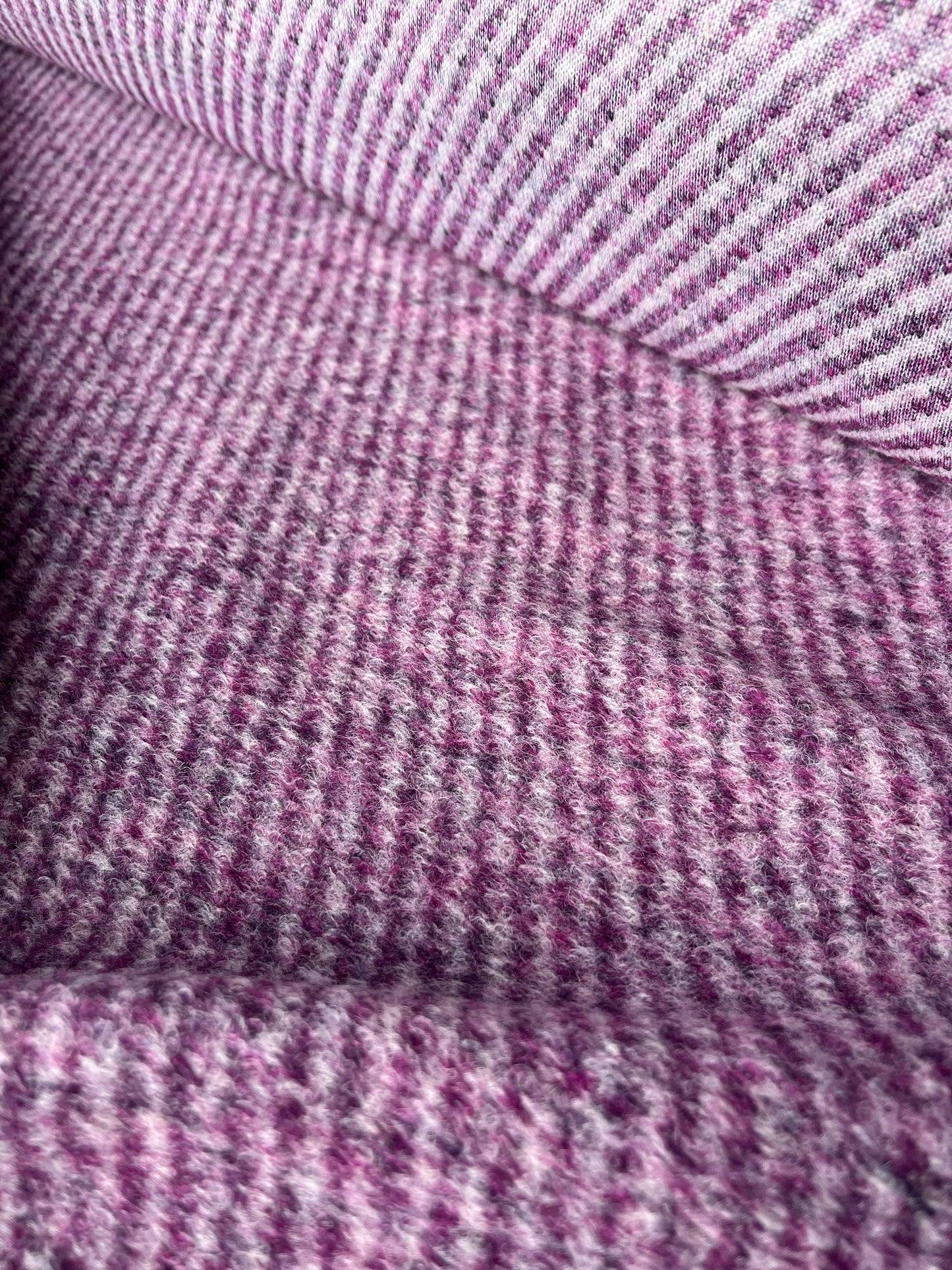 LISA 011 heavy boiled wool  purple white diagonal stripes design