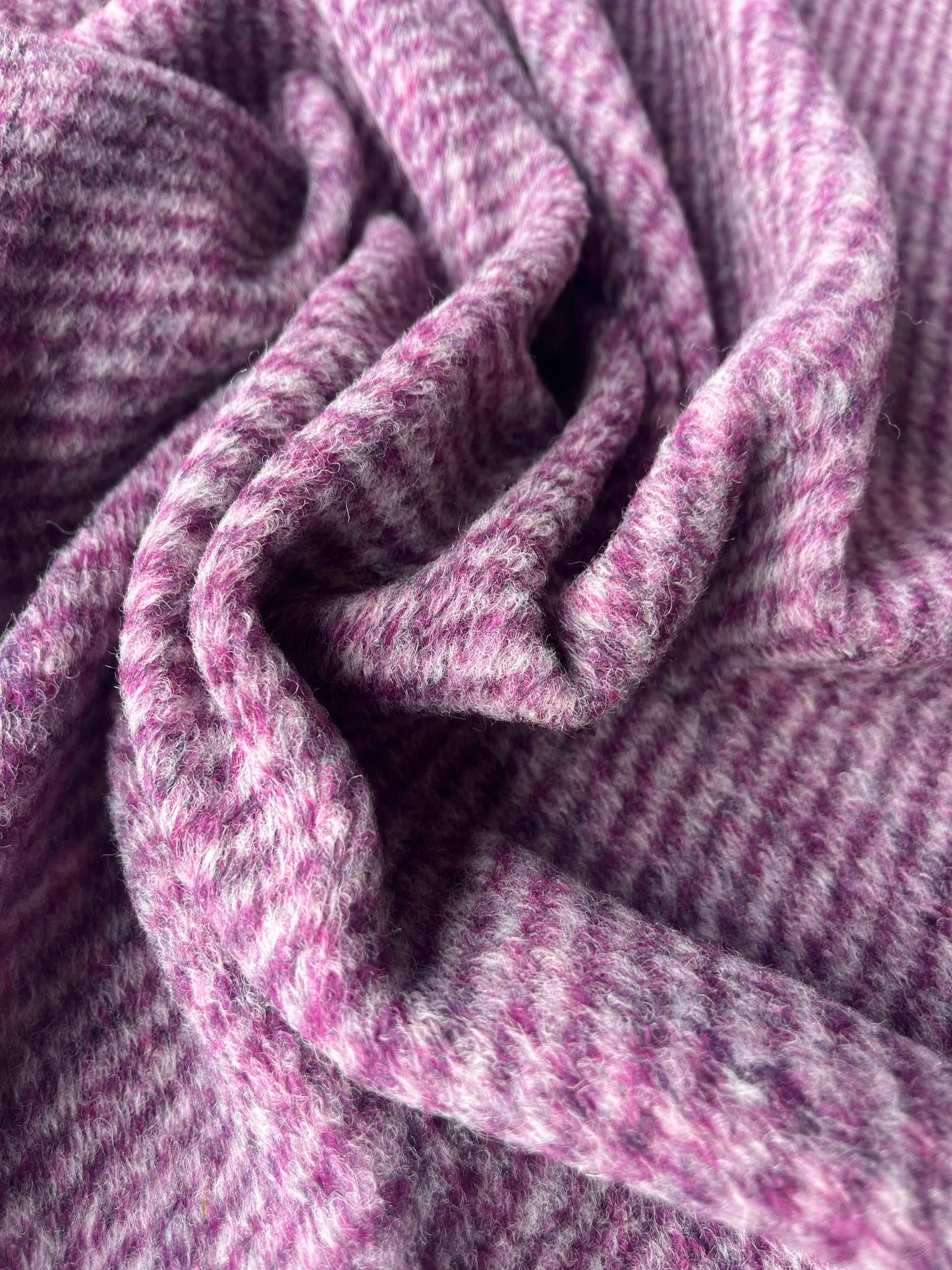 LISA 011 heavy boiled wool  purple white diagonal stripes design