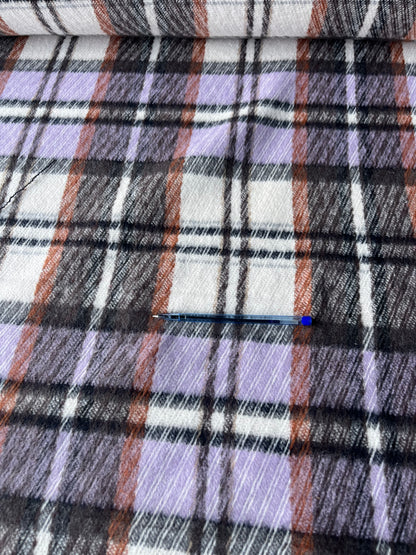 LISA 006 purple/brown/ecru checkered heavy cotton
